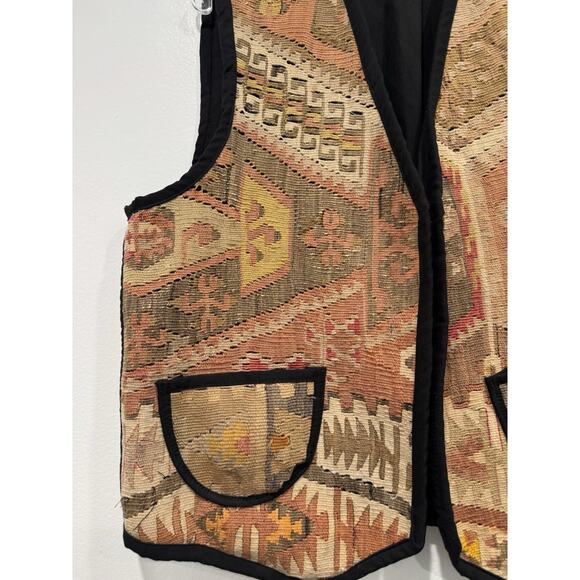 Southwestern Heavy Textured Women’s Vest Artsy Art To Wear Boho Western Country - Picture 4 of 16